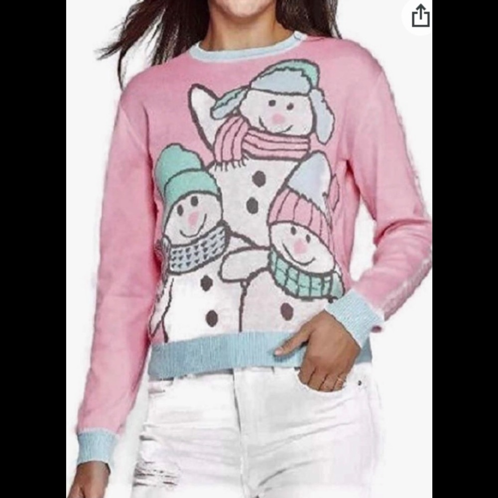 Holiday sweater,women’s pink Christmas sweater.size Large.